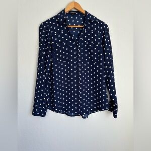 Express Navy Polka Dot Women's Top